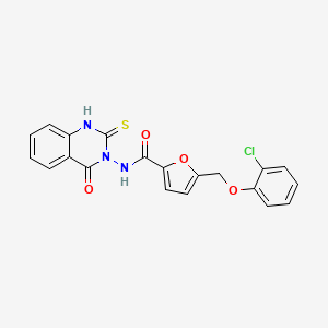 5-[(2-chlorophenoxy)methyl]-N-(4-oxo-2-sulfanylquinazolin-3(4H)-yl)furan-2-carboxamide