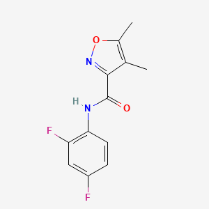 molecular formula C12H10F2N2O2 B10953751 N-(2,4-difluorophenyl)-4,5-dimethyl-1,2-oxazole-3-carboxamide 