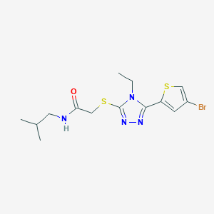 2-{[5-(4-bromothiophen-2-yl)-4-ethyl-4H-1,2,4-triazol-3-yl]sulfanyl}-N-(2-methylpropyl)acetamide