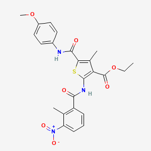 Ethyl 5-[(4-methoxyphenyl)carbamoyl]-4-methyl-2-{[(2-methyl-3-nitrophenyl)carbonyl]amino}thiophene-3-carboxylate