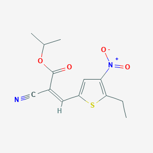 propan-2-yl (2Z)-2-cyano-3-(5-ethyl-4-nitrothiophen-2-yl)prop-2-enoate