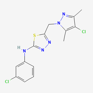 5-[(4-chloro-3,5-dimethyl-1H-pyrazol-1-yl)methyl]-N-(3-chlorophenyl)-1,3,4-thiadiazol-2-amine