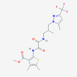 methyl 4,5-dimethyl-2-{[({2-methyl-3-[5-methyl-3-(trifluoromethyl)-1H-pyrazol-1-yl]propyl}amino)(oxo)acetyl]amino}thiophene-3-carboxylate