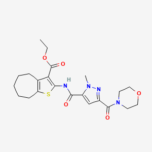 ethyl 2-({[1-methyl-3-(morpholin-4-ylcarbonyl)-1H-pyrazol-5-yl]carbonyl}amino)-5,6,7,8-tetrahydro-4H-cyclohepta[b]thiophene-3-carboxylate