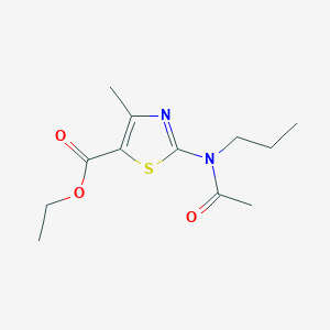 molecular formula C12H18N2O3S B10953899 Ethyl 2-[acetyl(propyl)amino]-4-methyl-1,3-thiazole-5-carboxylate 