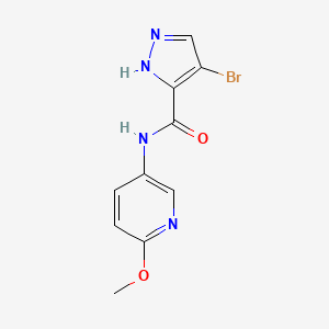 molecular formula C10H9BrN4O2 B10953924 4-bromo-N-(6-methoxypyridin-3-yl)-1H-pyrazole-3-carboxamide 