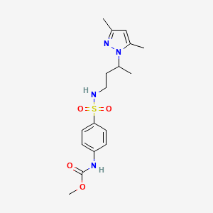 molecular formula C17H24N4O4S B10953946 methyl (4-{[3-(3,5-dimethyl-1H-pyrazol-1-yl)butyl]sulfamoyl}phenyl)carbamate 