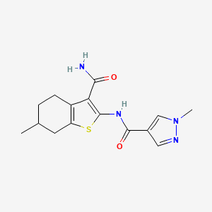 N-(3-carbamoyl-6-methyl-4,5,6,7-tetrahydro-1-benzothiophen-2-yl)-1-methyl-1H-pyrazole-4-carboxamide