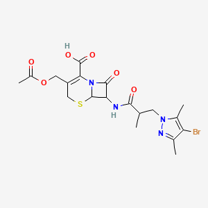 3-[(acetyloxy)methyl]-7-{[3-(4-bromo-3,5-dimethyl-1H-pyrazol-1-yl)-2-methylpropanoyl]amino}-8-oxo-5-thia-1-azabicyclo[4.2.0]oct-2-ene-2-carboxylic acid