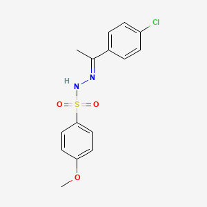 molecular formula C15H15ClN2O3S B10954002 N'-[(1E)-1-(4-chlorophenyl)ethylidene]-4-methoxybenzenesulfonohydrazide 