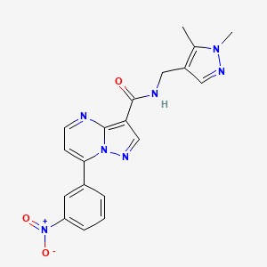 N-[(1,5-dimethyl-1H-pyrazol-4-yl)methyl]-7-(3-nitrophenyl)pyrazolo[1,5-a]pyrimidine-3-carboxamide