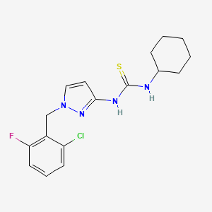 molecular formula C17H20ClFN4S B10954033 1-[1-(2-chloro-6-fluorobenzyl)-1H-pyrazol-3-yl]-3-cyclohexylthiourea 