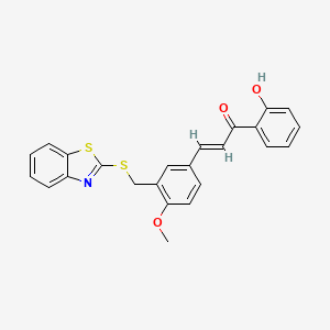 (2E)-3-{3-[(1,3-benzothiazol-2-ylsulfanyl)methyl]-4-methoxyphenyl}-1-(2-hydroxyphenyl)prop-2-en-1-one