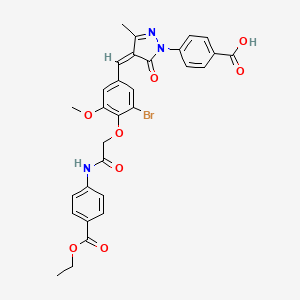 4-{(4Z)-4-[3-bromo-4-(2-{[4-(ethoxycarbonyl)phenyl]amino}-2-oxoethoxy)-5-methoxybenzylidene]-3-methyl-5-oxo-4,5-dihydro-1H-pyrazol-1-yl}benzoic acid