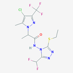 2-[4-chloro-5-methyl-3-(trifluoromethyl)-1H-pyrazol-1-yl]-N-[3-(difluoromethyl)-5-(ethylsulfanyl)-4H-1,2,4-triazol-4-yl]propanamide