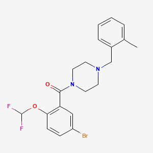 molecular formula C20H21BrF2N2O2 B10954088 [5-Bromo-2-(difluoromethoxy)phenyl][4-(2-methylbenzyl)piperazin-1-yl]methanone 