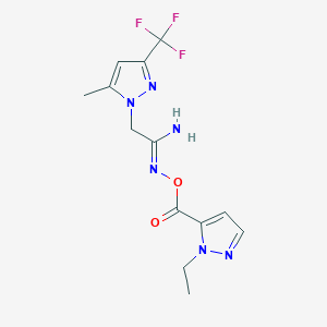 (1Z)-N'-{[(1-ethyl-1H-pyrazol-5-yl)carbonyl]oxy}-2-[5-methyl-3-(trifluoromethyl)-1H-pyrazol-1-yl]ethanimidamide