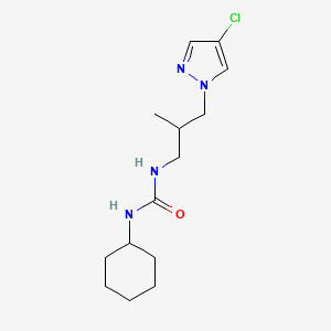 molecular formula C14H23ClN4O B10954146 1-[3-(4-chloro-1H-pyrazol-1-yl)-2-methylpropyl]-3-cyclohexylurea 