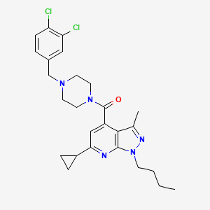 (1-butyl-6-cyclopropyl-3-methyl-1H-pyrazolo[3,4-b]pyridin-4-yl)[4-(3,4-dichlorobenzyl)piperazin-1-yl]methanone