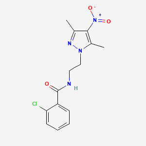 2-chloro-N-[2-(3,5-dimethyl-4-nitro-1H-pyrazol-1-yl)ethyl]benzamide