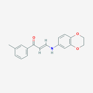 (2E)-3-(2,3-dihydro-1,4-benzodioxin-6-ylamino)-1-(3-methylphenyl)prop-2-en-1-one