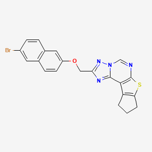 2-{[(6-Bromo-2-naphthyl)oxy]methyl}-9,10-dihydro-8H-cyclopenta[4,5]thieno[3,2-E][1,2,4]triazolo[1,5-C]pyrimidine