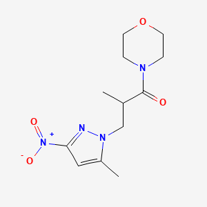 molecular formula C12H18N4O4 B10954252 2-methyl-3-(5-methyl-3-nitro-1H-pyrazol-1-yl)-1-(morpholin-4-yl)propan-1-one 