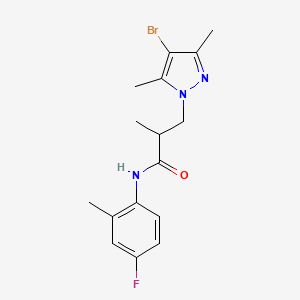 3-(4-bromo-3,5-dimethyl-1H-pyrazol-1-yl)-N-(4-fluoro-2-methylphenyl)-2-methylpropanamide