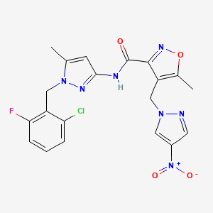 N-[1-(2-chloro-6-fluorobenzyl)-5-methyl-1H-pyrazol-3-yl]-5-methyl-4-[(4-nitro-1H-pyrazol-1-yl)methyl]-1,2-oxazole-3-carboxamide