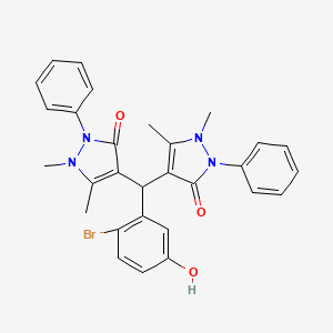 4-[(2-bromo-5-hydroxyphenyl)(1,5-dimethyl-3-oxo-2-phenyl-2,3-dihydro-1H-pyrazol-4-yl)methyl]-1,5-dimethyl-2-phenyl-1,2-dihydro-3H-pyrazol-3-one