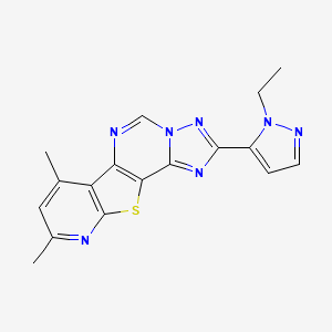 4-(2-ethylpyrazol-3-yl)-11,13-dimethyl-16-thia-3,5,6,8,14-pentazatetracyclo[7.7.0.02,6.010,15]hexadeca-1(9),2,4,7,10(15),11,13-heptaene