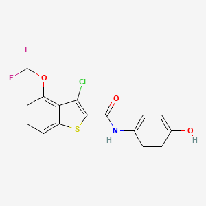 3-chloro-4-(difluoromethoxy)-N-(4-hydroxyphenyl)-1-benzothiophene-2-carboxamide