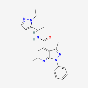 N-[1-(1-ethyl-1H-pyrazol-5-yl)ethyl]-3,6-dimethyl-1-phenyl-1H-pyrazolo[3,4-b]pyridine-4-carboxamide