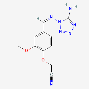 molecular formula C11H11N7O2 B10954358 (4-{(Z)-[(5-amino-1H-tetrazol-1-yl)imino]methyl}-2-methoxyphenoxy)acetonitrile 