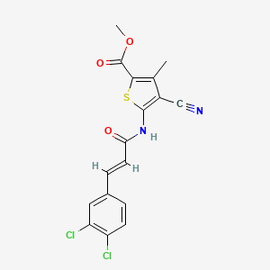 methyl 4-cyano-5-{[(2E)-3-(3,4-dichlorophenyl)prop-2-enoyl]amino}-3-methylthiophene-2-carboxylate