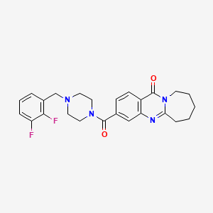 molecular formula C25H26F2N4O2 B10954372 3-{[4-(2,3-difluorobenzyl)piperazin-1-yl]carbonyl}-7,8,9,10-tetrahydroazepino[2,1-b]quinazolin-12(6H)-one 