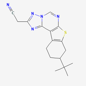 (9-Tert-butyl-8,9,10,11-tetrahydro[1]benzothieno[3,2-e][1,2,4]triazolo[1,5-c]pyrimidin-2-yl)acetonitrile