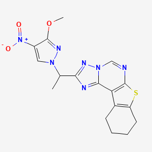 2-[1-(3-methoxy-4-nitro-1H-pyrazol-1-yl)ethyl]-8,9,10,11-tetrahydro[1]benzothieno[3,2-e][1,2,4]triazolo[1,5-c]pyrimidine