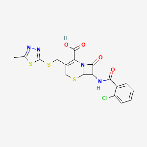 7-{[(2-Chlorophenyl)carbonyl]amino}-3-{[(5-methyl-1,3,4-thiadiazol-2-yl)sulfanyl]methyl}-8-oxo-5-thia-1-azabicyclo[4.2.0]oct-2-ene-2-carboxylic acid