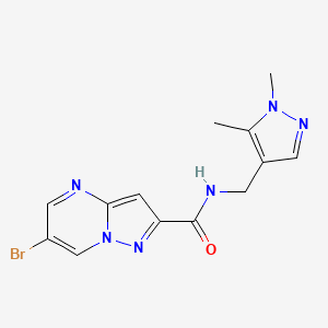 molecular formula C13H13BrN6O B10954409 6-bromo-N-[(1,5-dimethyl-1H-pyrazol-4-yl)methyl]pyrazolo[1,5-a]pyrimidine-2-carboxamide 