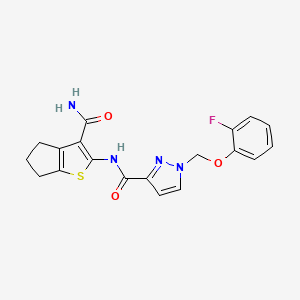 N-(3-carbamoyl-5,6-dihydro-4H-cyclopenta[b]thiophen-2-yl)-1-[(2-fluorophenoxy)methyl]-1H-pyrazole-3-carboxamide