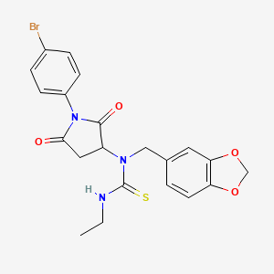 1-(1,3-Benzodioxol-5-ylmethyl)-1-[1-(4-bromophenyl)-2,5-dioxopyrrolidin-3-yl]-3-ethylthiourea