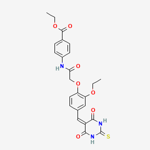 ethyl 4-[({4-[(4,6-dioxo-2-thioxotetrahydropyrimidin-5(2H)-ylidene)methyl]-2-ethoxyphenoxy}acetyl)amino]benzoate