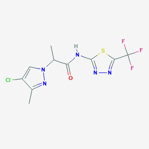 2-(4-chloro-3-methyl-1H-pyrazol-1-yl)-N-[5-(trifluoromethyl)-1,3,4-thiadiazol-2-yl]propanamide