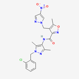 N-[1-(2-chlorobenzyl)-3,5-dimethyl-1H-pyrazol-4-yl]-5-methyl-4-[(4-nitro-1H-pyrazol-1-yl)methyl]-1,2-oxazole-3-carboxamide