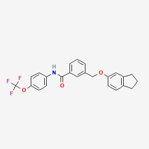 3-[(2,3-dihydro-1H-inden-5-yloxy)methyl]-N-[4-(trifluoromethoxy)phenyl]benzamide