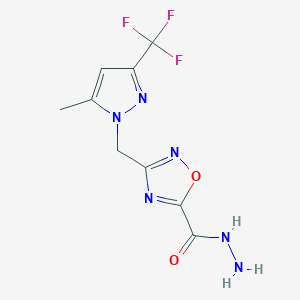 3-{[5-methyl-3-(trifluoromethyl)-1H-pyrazol-1-yl]methyl}-1,2,4-oxadiazole-5-carbohydrazide