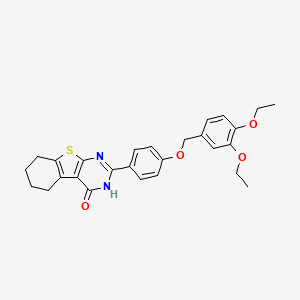 molecular formula C27H28N2O4S B10954566 2-{4-[(3,4-diethoxybenzyl)oxy]phenyl}-5,6,7,8-tetrahydro[1]benzothieno[2,3-d]pyrimidin-4(3H)-one 