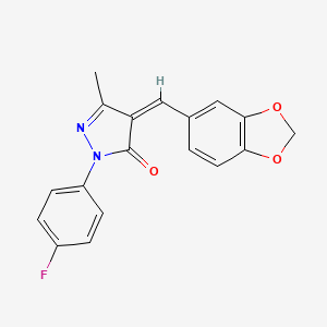 (4Z)-4-(1,3-benzodioxol-5-ylmethylidene)-2-(4-fluorophenyl)-5-methyl-2,4-dihydro-3H-pyrazol-3-one