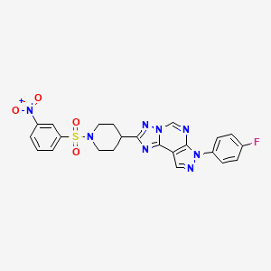 4-[7-(4-Fluorophenyl)-7H-pyrazolo[4,3-E][1,2,4]triazolo[1,5-C]pyrimidin-2-YL]piperidino (3-nitrophenyl) sulfone